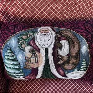 Festive Santa Holiday Pillow Set of 2 - Multicolor